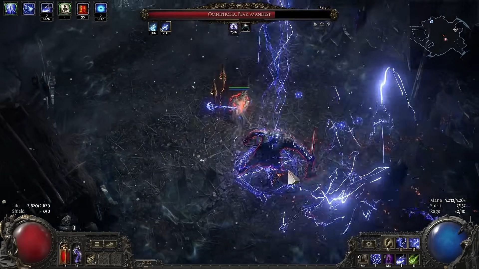 Omniphobia's slash attack (Image via Grinding Gear Games || YouTube@OlderBadBoy)